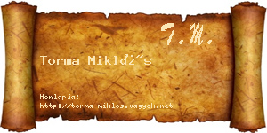 Torma Miklós névjegykártya